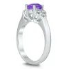 6MM Amethyst and Diamond Cynthia Ring in 10K White Gold sold by Zulily