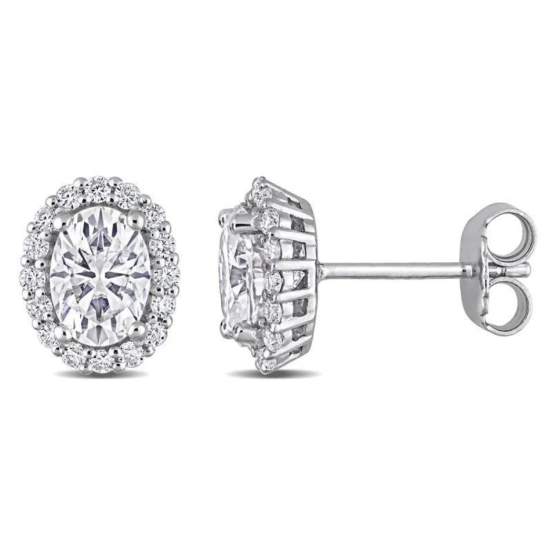 Miadora 2 1/3ct DEW Moissanite Oval Halo Stud Earrings in Sterling Silver sold by Zulily