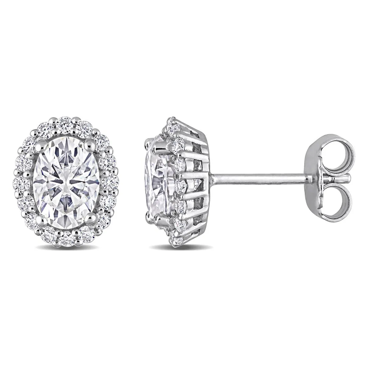 Miadora 2 1/3ct DEW Moissanite Oval Halo Stud Earrings in Sterling Silver sold by Zulily