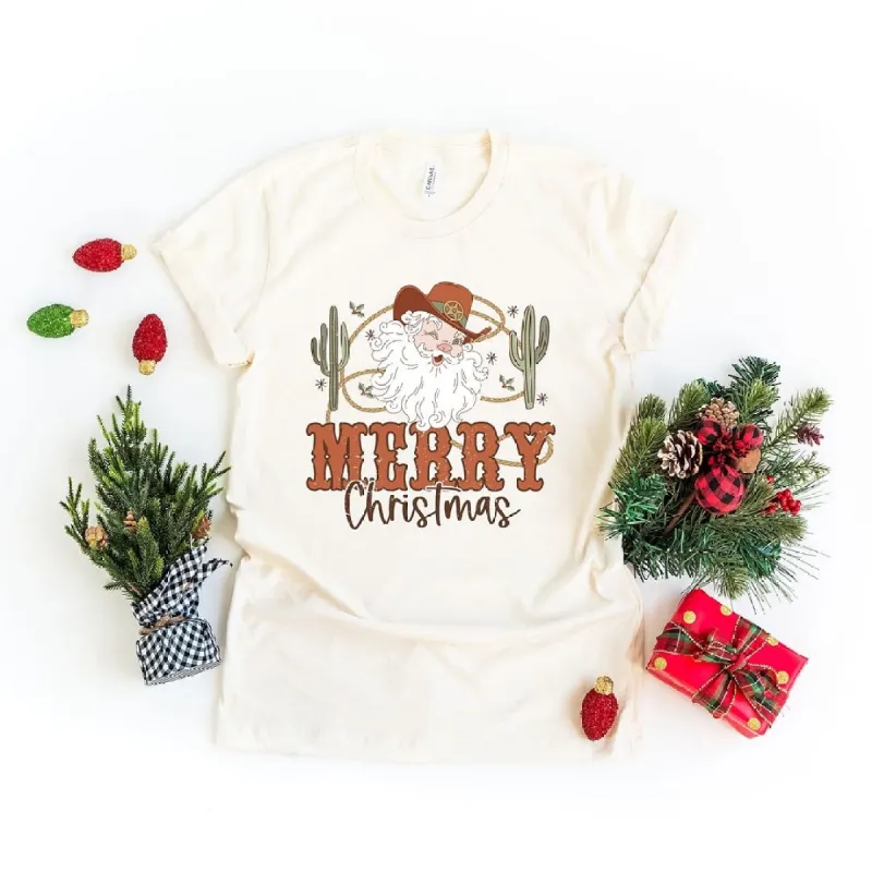 Cactus Western Santa Short Sleeve Tee sold by Zulily
