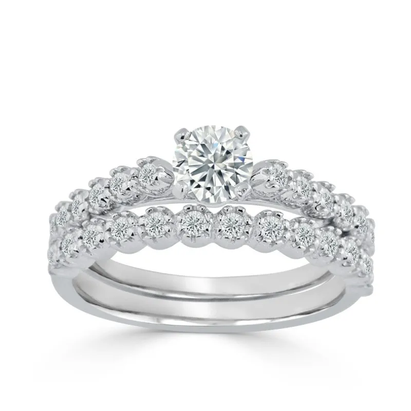 Auriya Round 3/4ct TDW Diamond Engagement Ring Set 14k Gold sold by Zulily