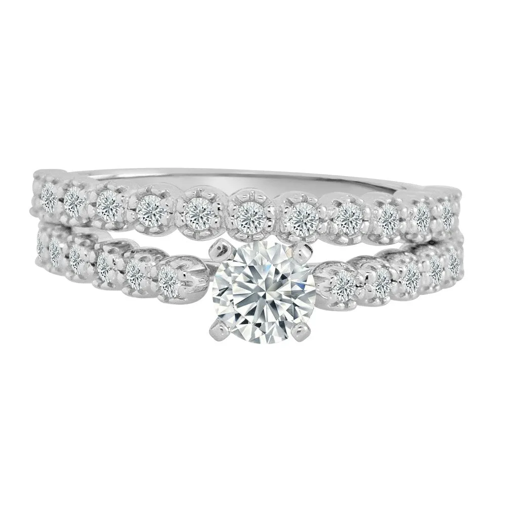 Auriya Round 3/4ct TDW Diamond Engagement Ring Set 14k Gold sold by Zulily product image thumbnail 4