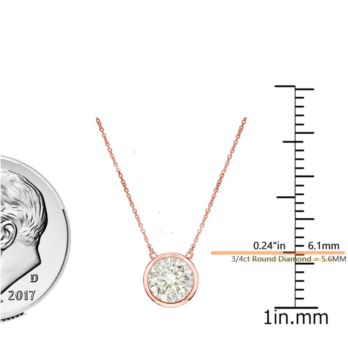 Auriya 3/4ctw Round Solitaire Diamond Necklace 14k Gold Bezel-set - 5.9mm sold by Zulily product image thumbnail 5