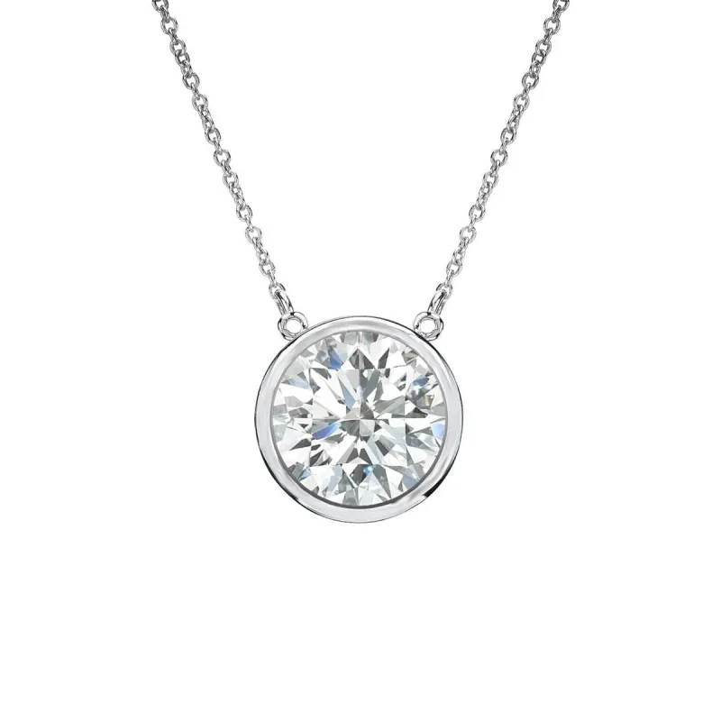 Auriya 3/4ctw Round Solitaire Diamond Necklace 14k Gold Bezel-set - 5.9mm sold by Zulily