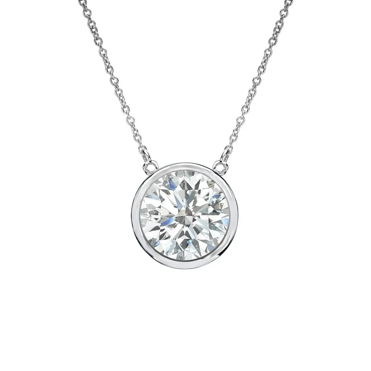 Auriya 3/4ctw Round Solitaire Diamond Necklace 14k Gold Bezel-set - 5.9mm sold by Zulily