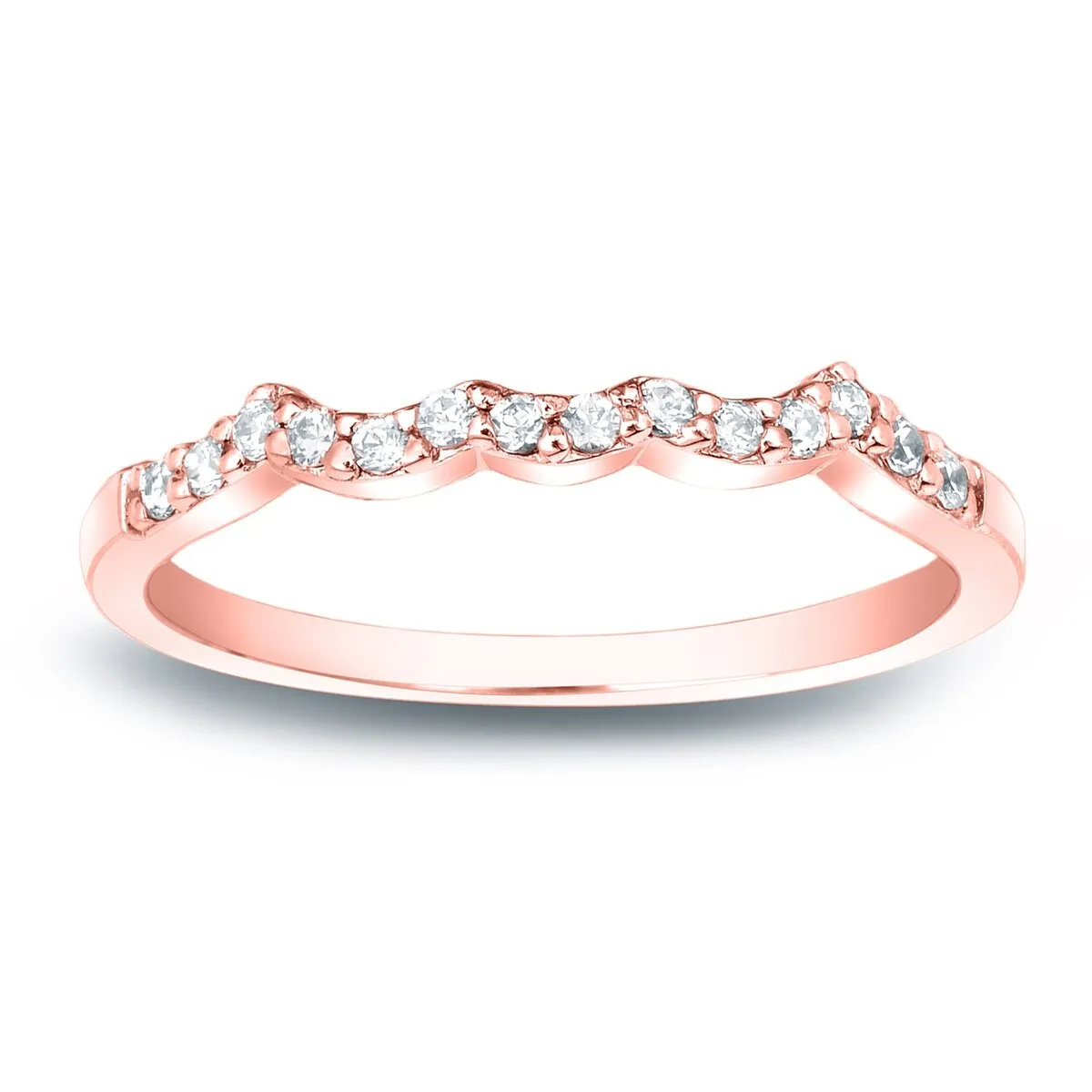 Auriya 1/7ctw Contour Diamond Wedding Band 14k Gold sold by Zulily product image thumbnail 3