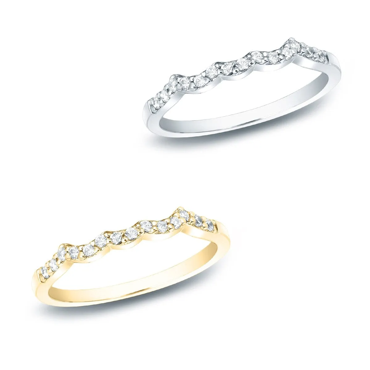 Auriya 1/7ctw Contour Diamond Wedding Band 14k Gold sold by Zulily product image thumbnail 5