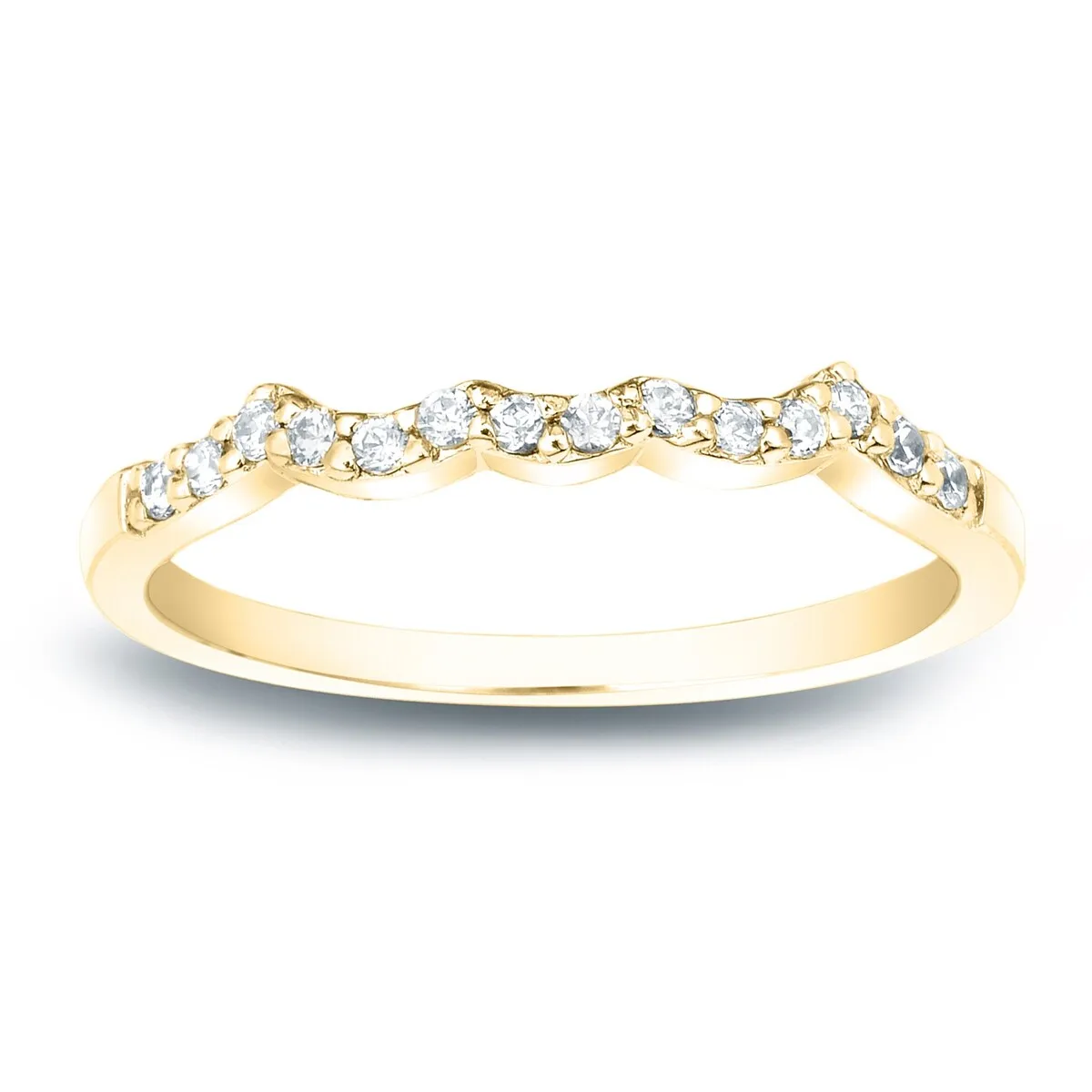 Auriya 1/7ctw Contour Diamond Wedding Band 14k Gold sold by Zulily product image thumbnail 2