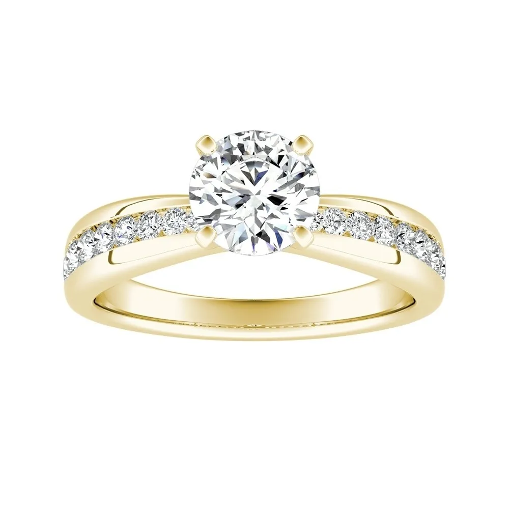 Auriya 14k Gold 1/2ct Classic Moissanite and Diamond Engagement Ring 1/3ctw sold by Zulily product image thumbnail 2