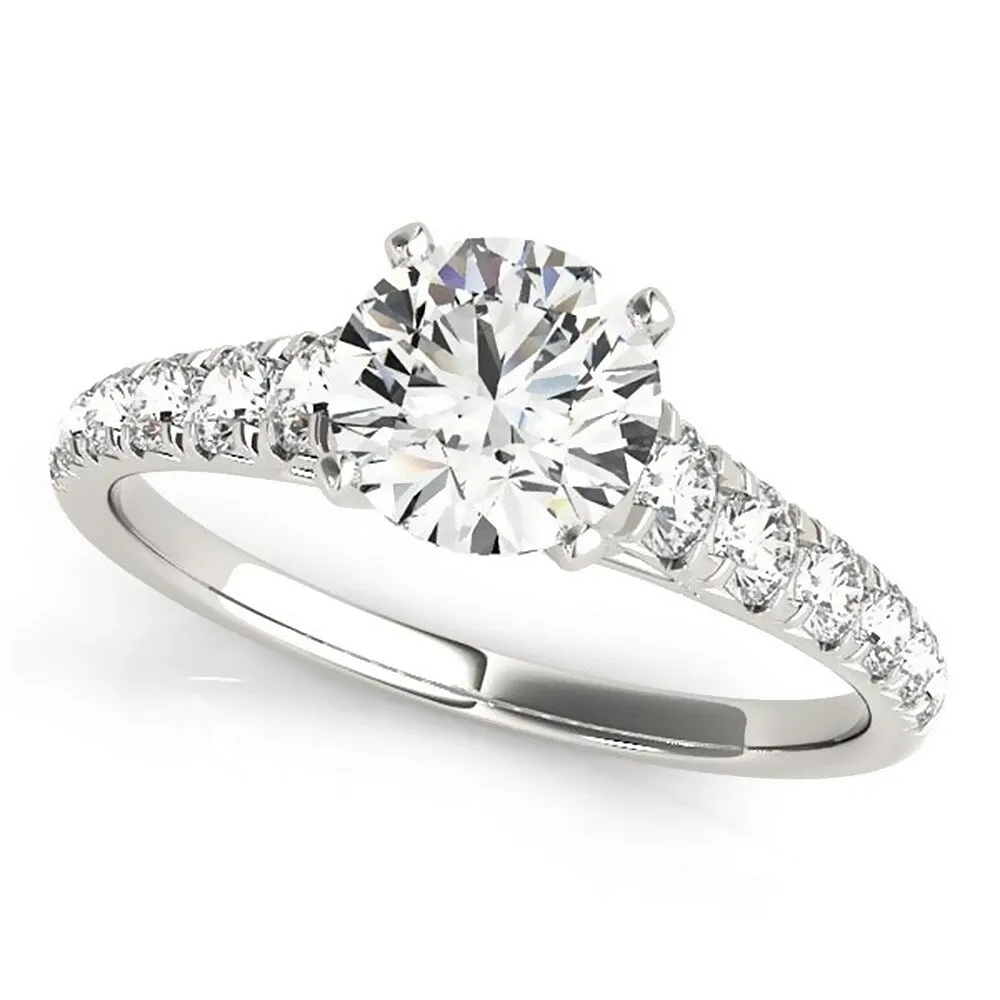 Auriya 14k Gold Classic 1ct Moissanite and Diamond Engagement Ring 1/3ctw sold by Zulily