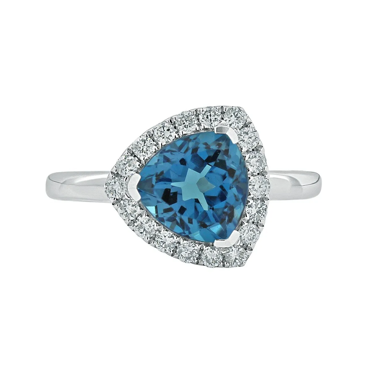 Auriya 2 1/8ct Trillion-cut Swiss Blue Topaz 1/4cttw Halo Diamond Engagement Ring 14k Gold sold by Zulily product image thumbnail 2