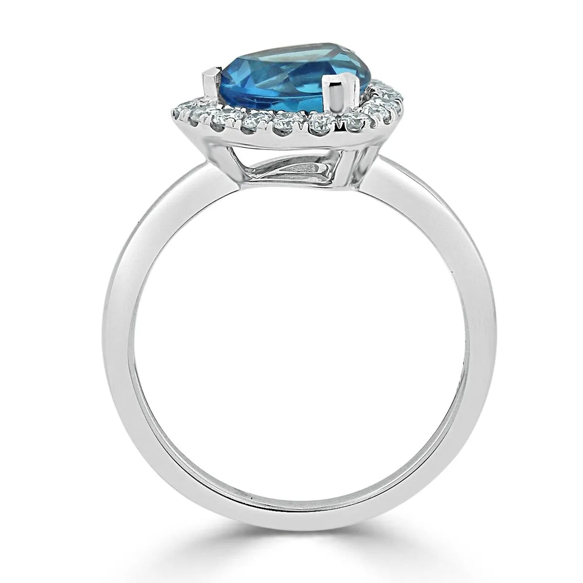Auriya 2 1/8ct Trillion-cut Swiss Blue Topaz 1/4cttw Halo Diamond Engagement Ring 14k Gold sold by Zulily product image thumbnail 5