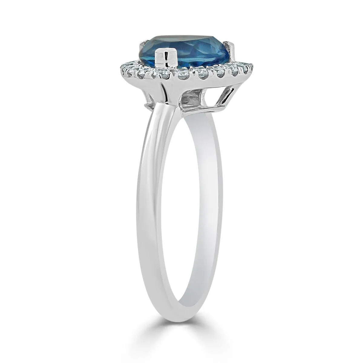 Auriya 2 1/8ct Trillion-cut Swiss Blue Topaz 1/4cttw Halo Diamond Engagement Ring 14k Gold sold by Zulily product image thumbnail 4