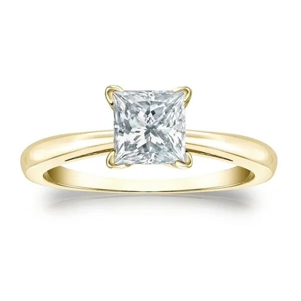Auriya 1ctw Princess-Cut Solitaire Diamond Engagement Ring 18k Gold GIA Certified sold by Zulily product image thumbnail 5