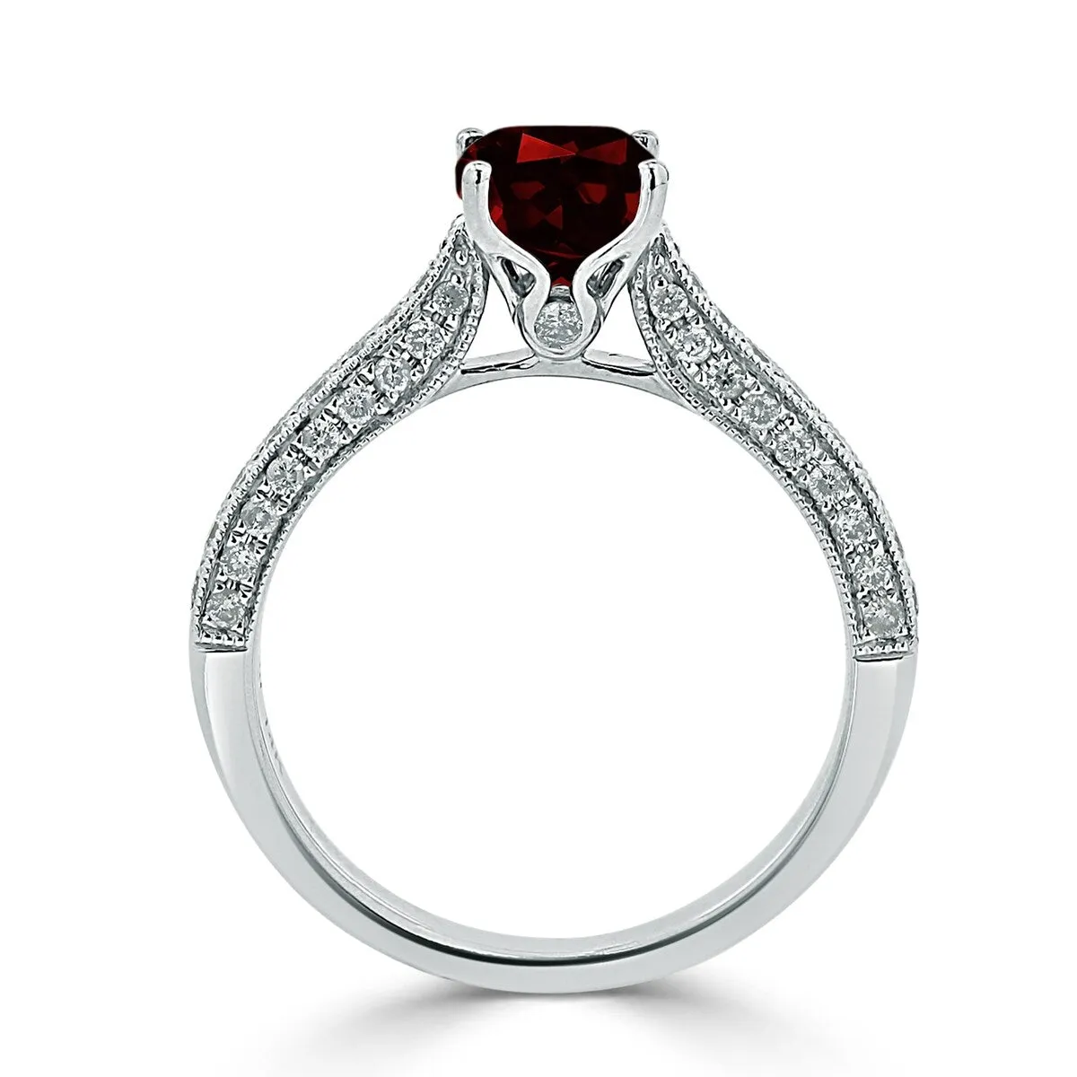 Auriya 1ct Unique Cushion-cut Garnet and Diamond Engagement Ring 3/8ctw 14k Gold sold by Zulily product image thumbnail 5