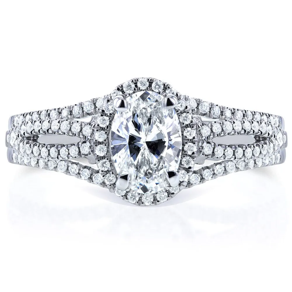 Annello by Kobelli 14k White Gold Certified Oval 1ct TDW Diamond Ring (H, VS2) sold by Zulily product image thumbnail 2