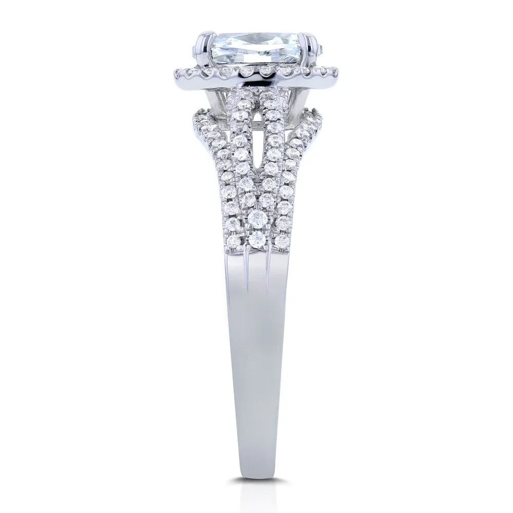 Annello by Kobelli 14k White Gold Certified Oval 1ct TDW Diamond Ring (H, VS2) sold by Zulily product image thumbnail 3