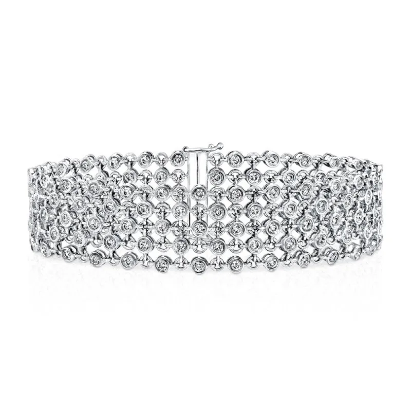Auriya 3 3/4ctw Modern 5-Row Diamond Bracelet 14k White Gold - 7-inch sold by Zulily
