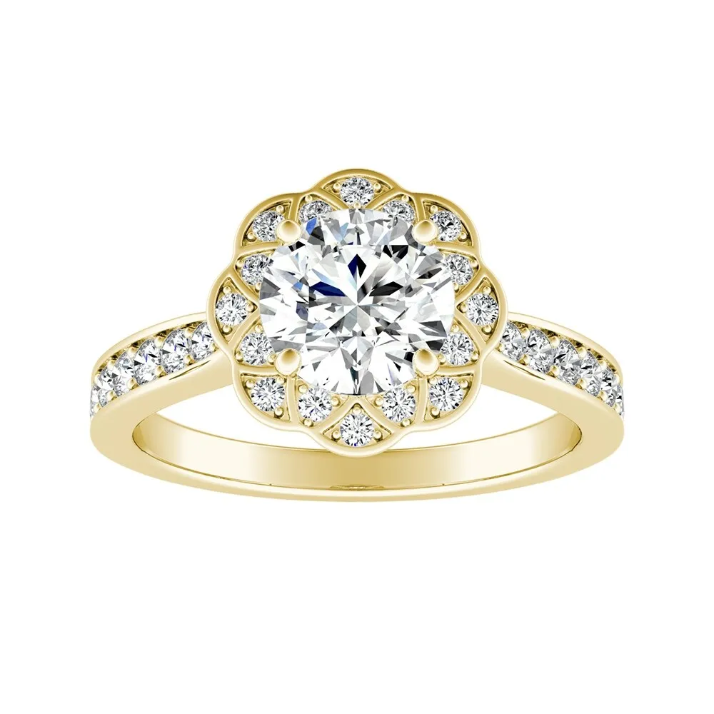 Auriya 14k Gold 1 4/5ctw Round Moissanite Halo Engagement Ring sold by Zulily product image thumbnail 2