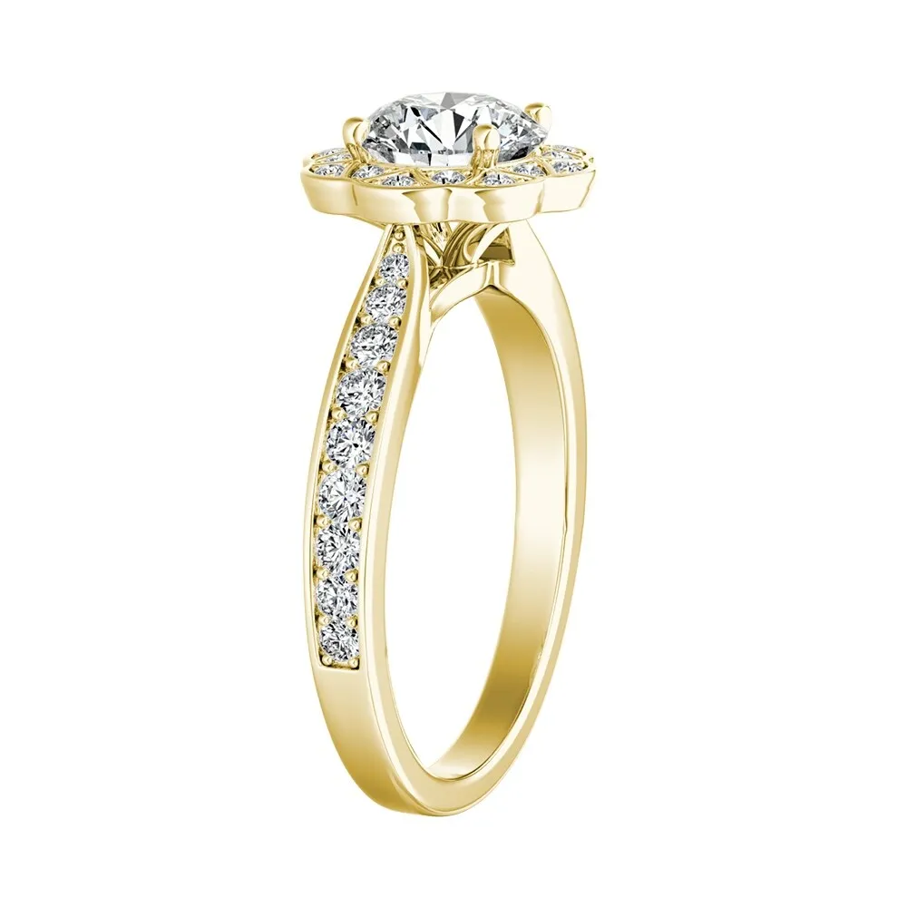 Auriya 14k Gold 1 4/5ctw Round Moissanite Halo Engagement Ring sold by Zulily product image thumbnail 5