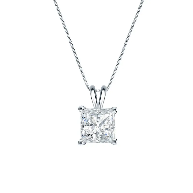 Auriya 14k Gold 1/4ctw Princess-cut Solitaire Diamond Necklace sold by Zulily