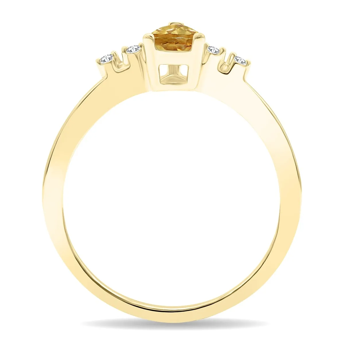 Women's Pear Shaped Citrine and Diamond Sparkle Ring in 10K Yellow Gold sold by Zulily product image thumbnail 2