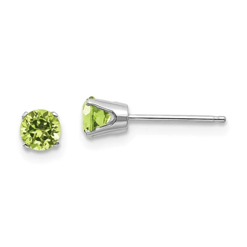 Curata 14k White Gold 4mm Peridot Stud Earrings sold by Zulily