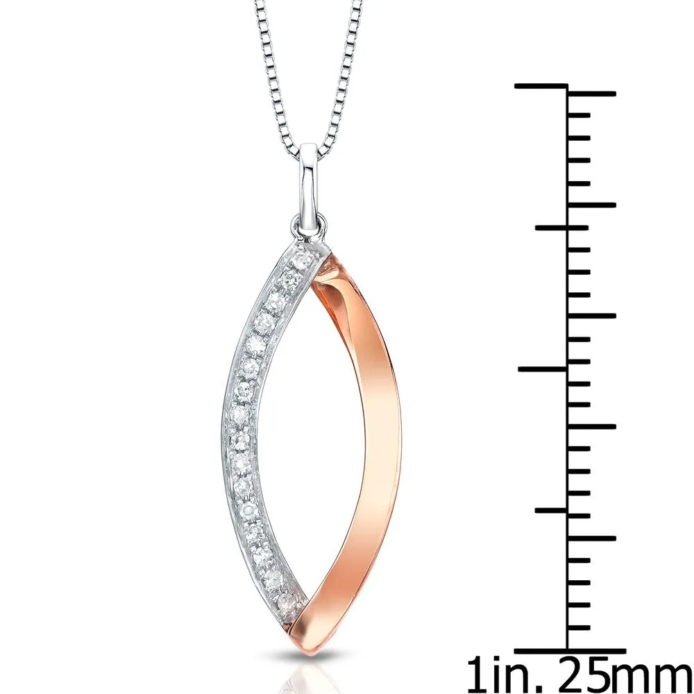 Auriya Marquise Shaped Accent Diamond Necklace 14k Two-Tone Rose Gold (G-H, I1-I2) sold by Zulily product image thumbnail 2