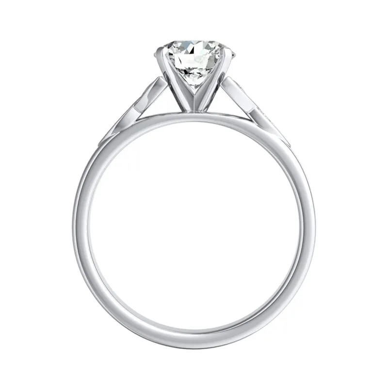Auriya 14k Gold Modern 1ct Round Moissanite Engagement Ring sold by Zulily