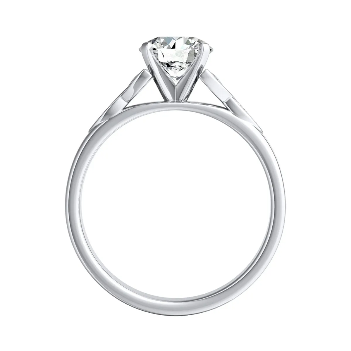 Auriya 14k Gold Modern 1ct Round Moissanite Engagement Ring sold by Zulily