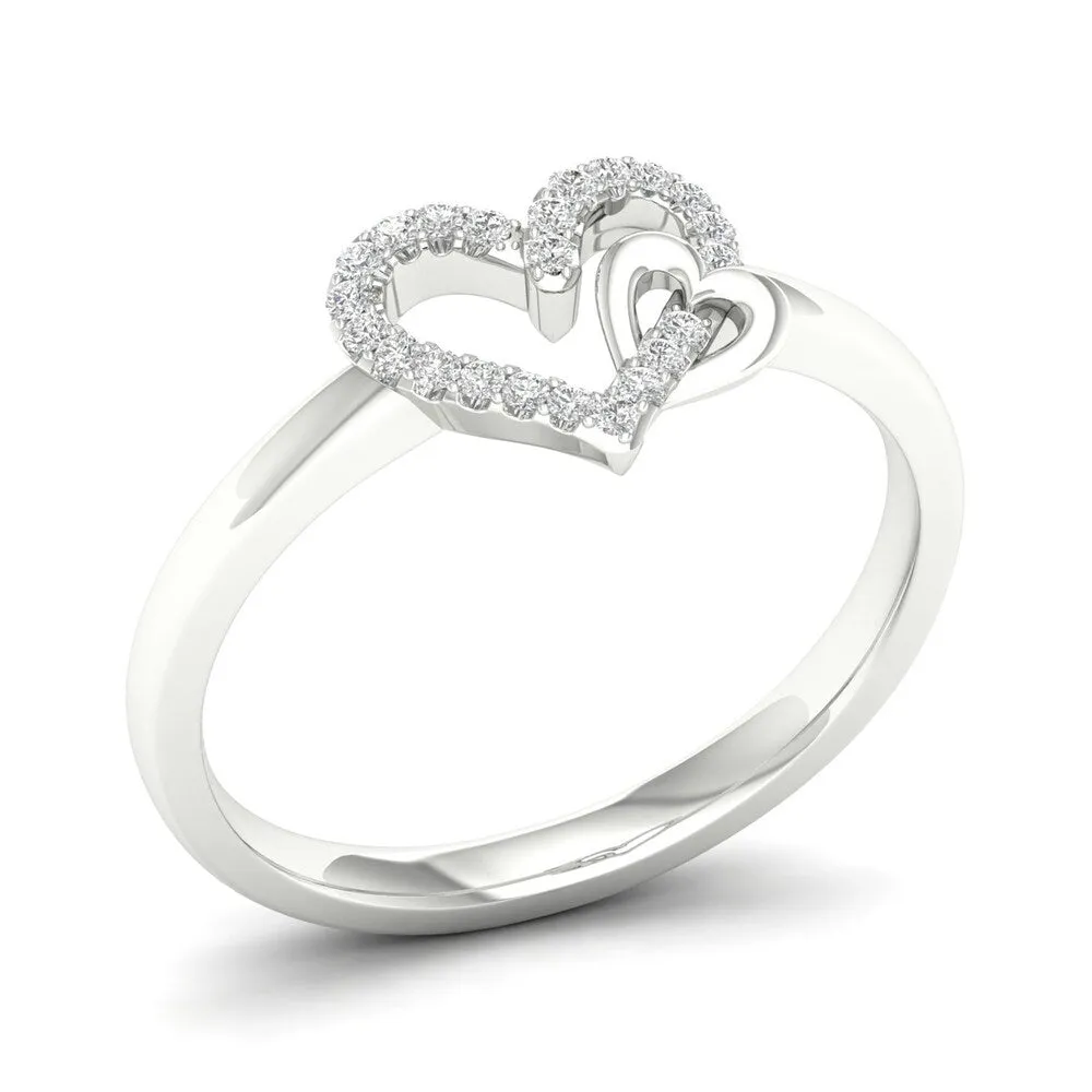 De Couer 10k Gold 1/10ct TDW Diamond Heart Ring sold by Zulily product image thumbnail 2