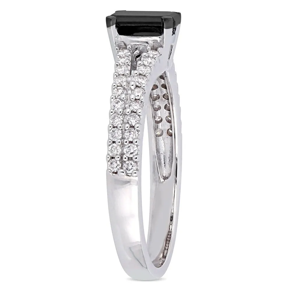 Miadora Signature Collection 14k White Gold 1ct Black and White Diamond Split Shank Engagement Ring sold by Zulily product image thumbnail 2