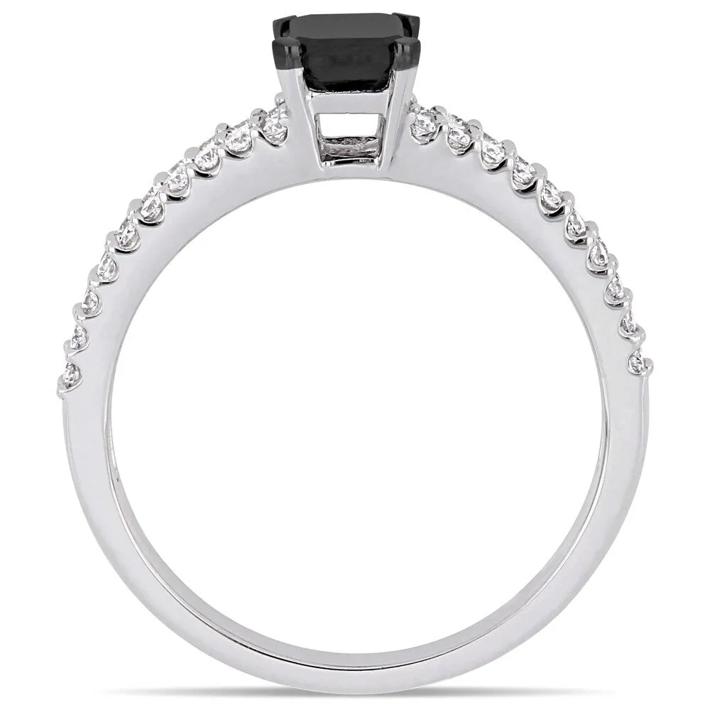 Miadora Signature Collection 14k White Gold 1ct Black and White Diamond Split Shank Engagement Ring sold by Zulily product image thumbnail 3
