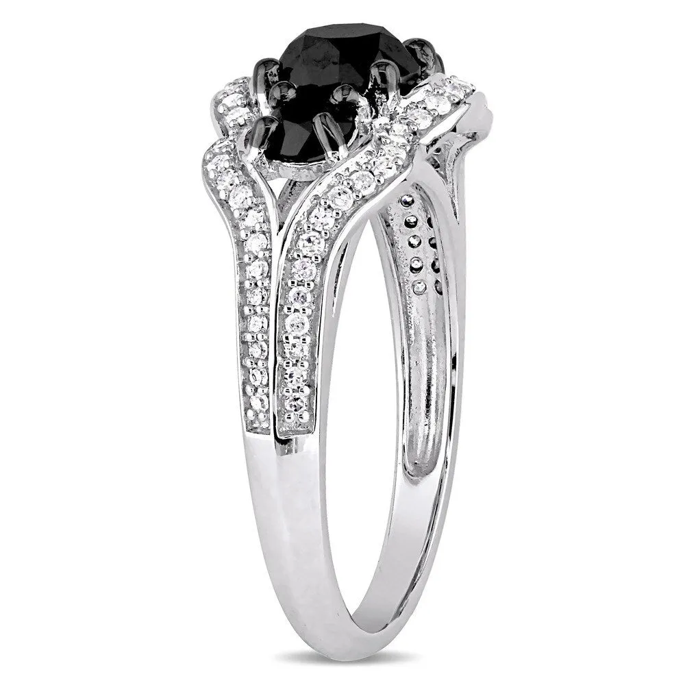 Miadora Signature Collection White Gold With Black Rhodium 1 3/4Ct TDW Black & White Diamond 3-S sold by Zulily product image thumbnail 2