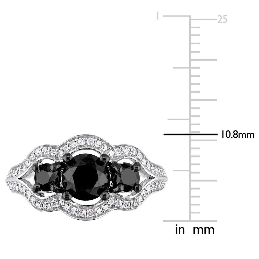 Miadora Signature Collection White Gold With Black Rhodium 1 3/4Ct TDW Black & White Diamond 3-S sold by Zulily product image thumbnail 4