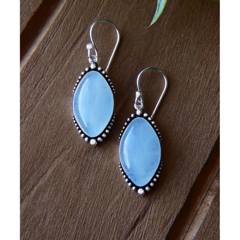 Vera & Co. Stelring Silver Marquis Blue Jade Earring sold by Zulily