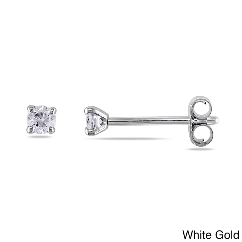 Miadora 14k White or Yellow Gold 1/10ct TDW Round Diamond Stud Earrings sold by Zulily
