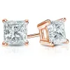 Auriya 14-karat Gold Lab Grown 2.50 carat TDW Princess Diamond Stud Earrings 4-Prong Basket Push-back sold by Zulily