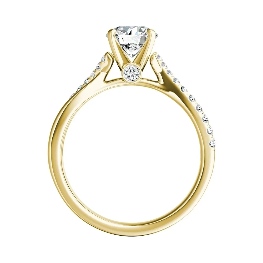 Auriya Round 1ct Moissanite and 1/5ct TDW Diamond Engagement Ring 14K Gold sold by Zulily product image thumbnail 5