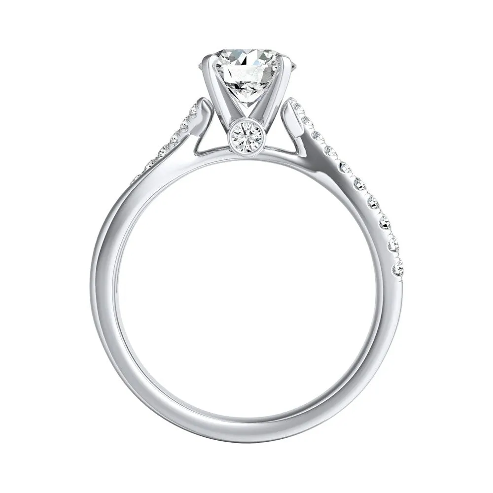 Auriya Round 1ct Moissanite and 1/5ct TDW Diamond Engagement Ring 14K Gold sold by Zulily product image thumbnail 4