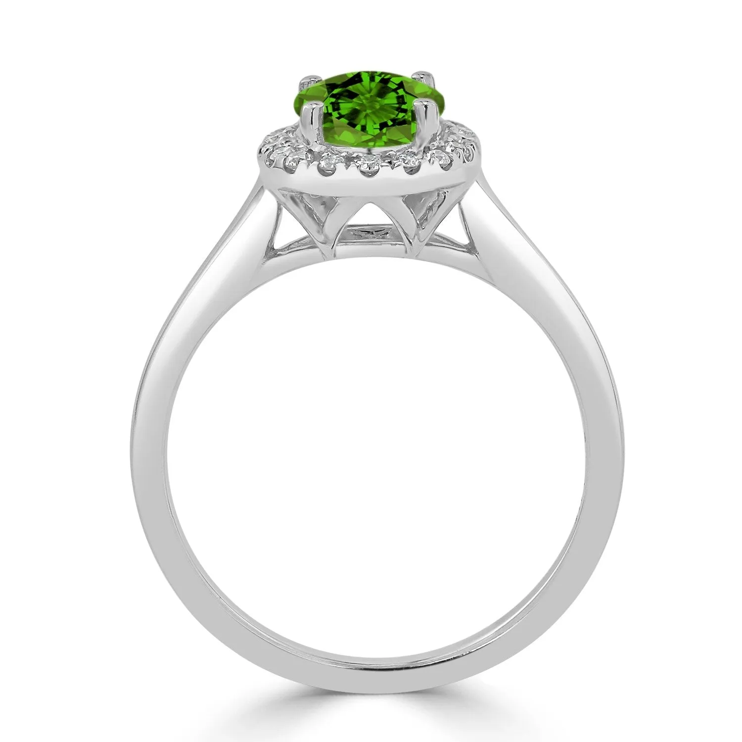 Auriya Classic 1ct Oval Peridot and Halo Diamond Engagement Ring 1/8cttw 14k Gold sold by Zulily product image thumbnail 5