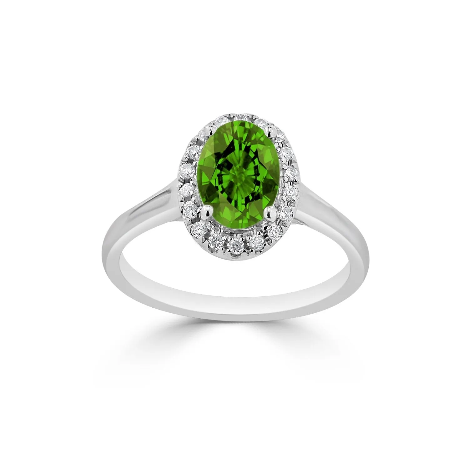 Auriya Classic 1ct Oval Peridot and Halo Diamond Engagement Ring 1/8cttw 14k Gold sold by Zulily product image thumbnail 3