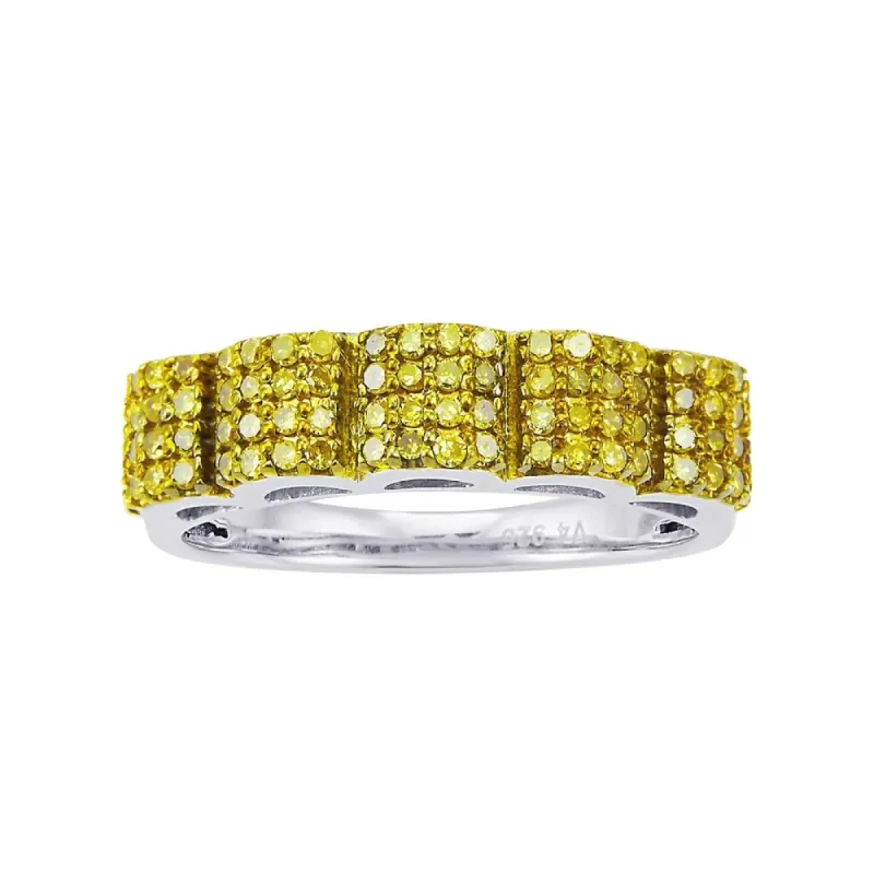 Sterling Silver with 0.50 CTTW Genuine Yellow Diamond Band Ring sold by Zulily