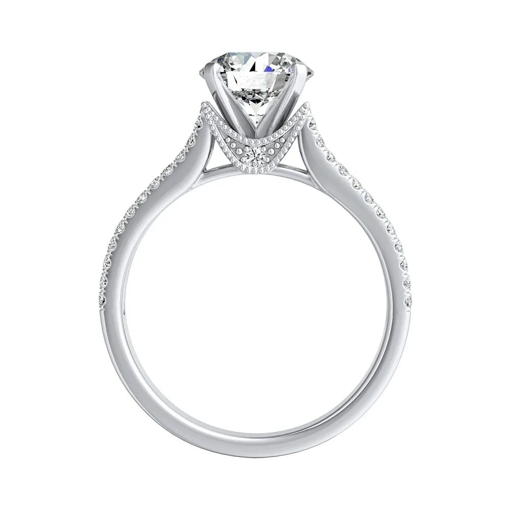 Auriya 14k Gold Vintage 3/4ct Moissanite and Diamond Engagement Ring 5/8ctw sold by Zulily product image thumbnail 4