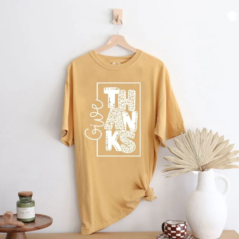 Give Thanks Square Garment Dyed Tee sold by Zulily