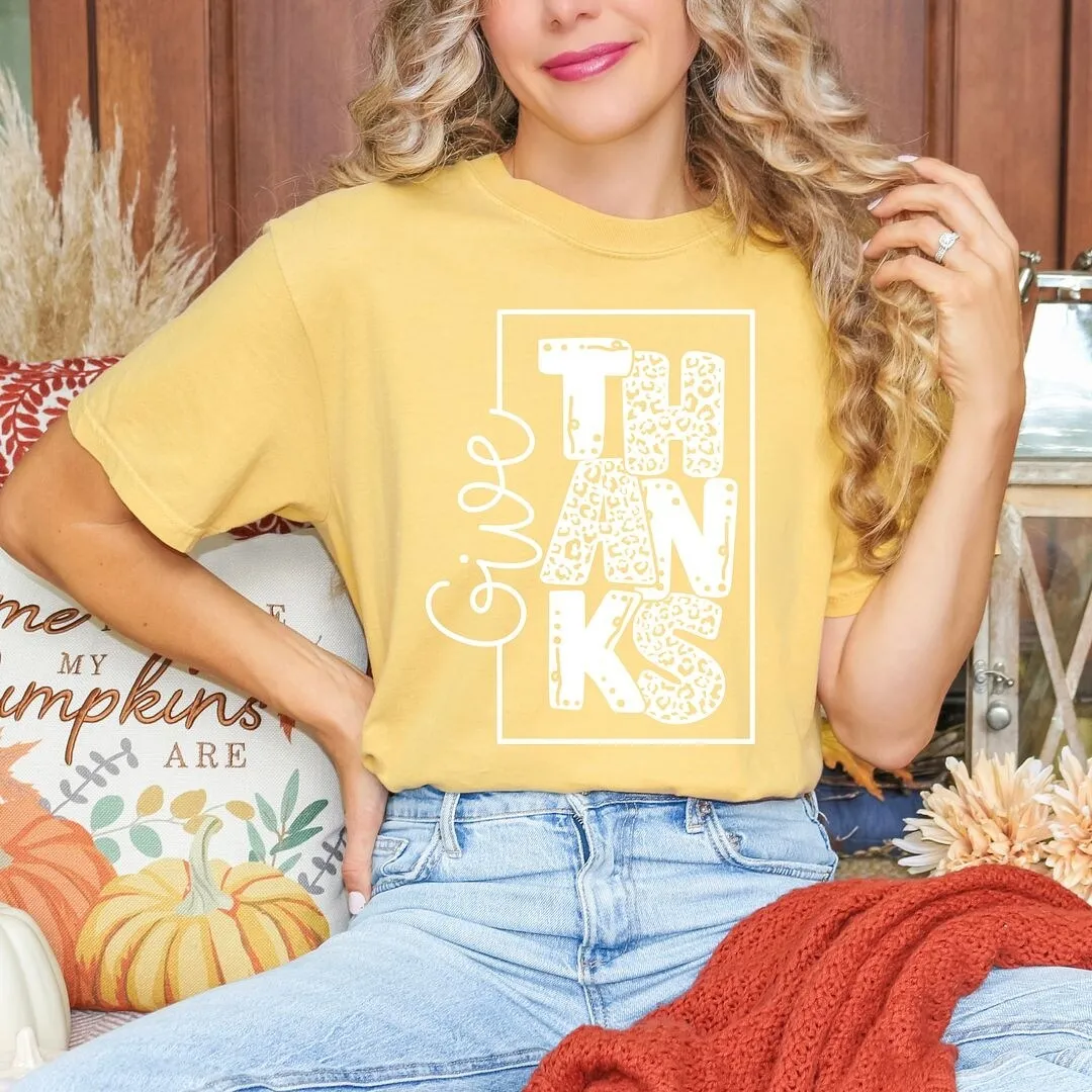 Give Thanks Square Garment Dyed Tee sold by Zulily product image thumbnail 3