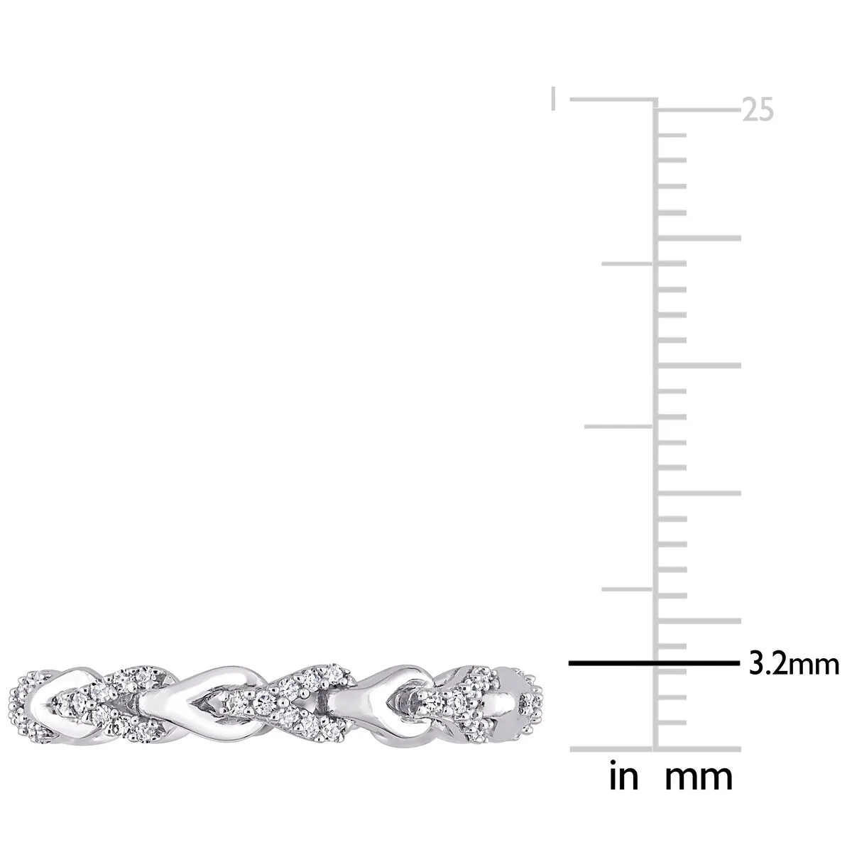 Miadora 10k White Gold 1/4ct TDW Diamond Stackable Link Eternity Ring sold by Zulily product image thumbnail 5