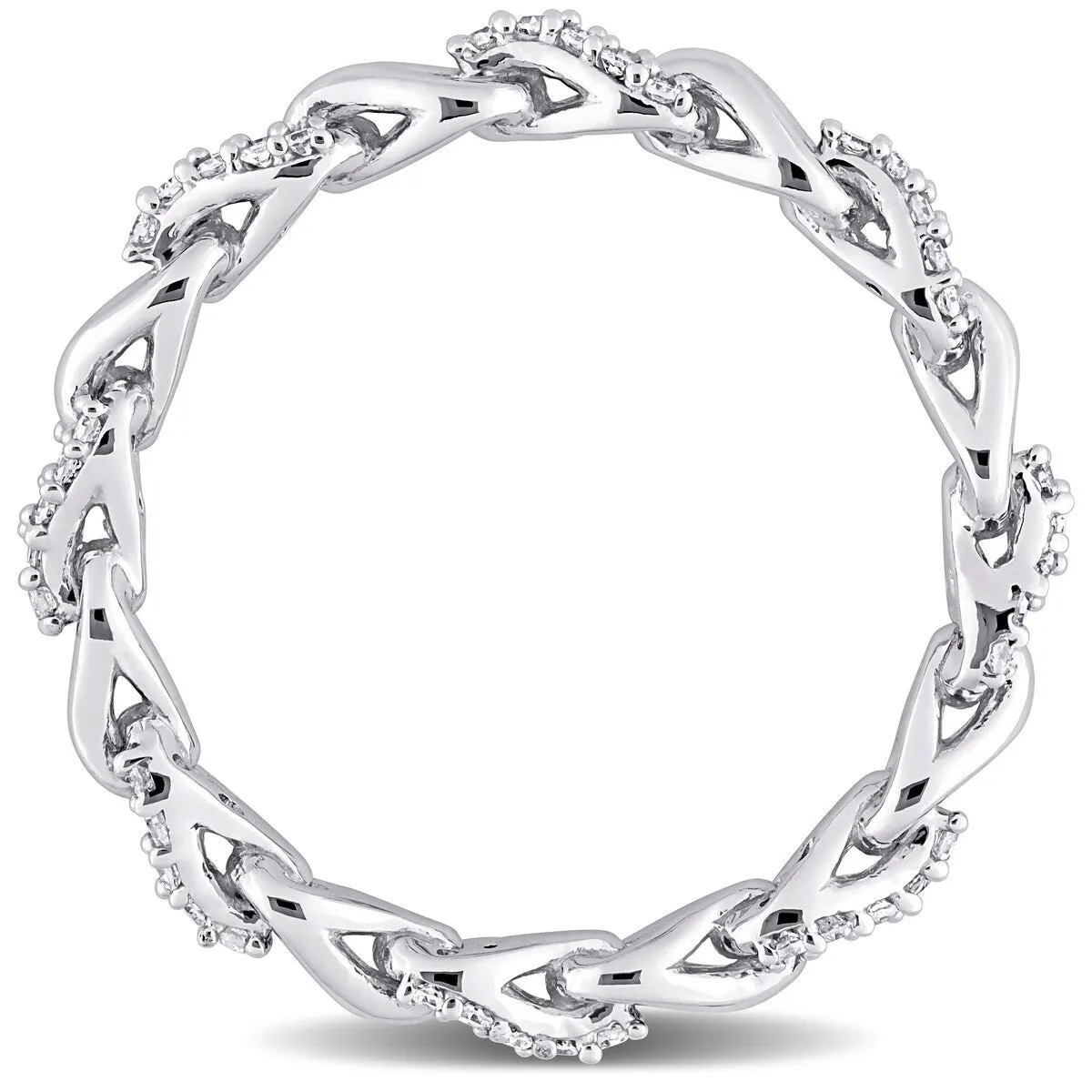 Miadora 10k White Gold 1/4ct TDW Diamond Stackable Link Eternity Ring sold by Zulily product image thumbnail 4