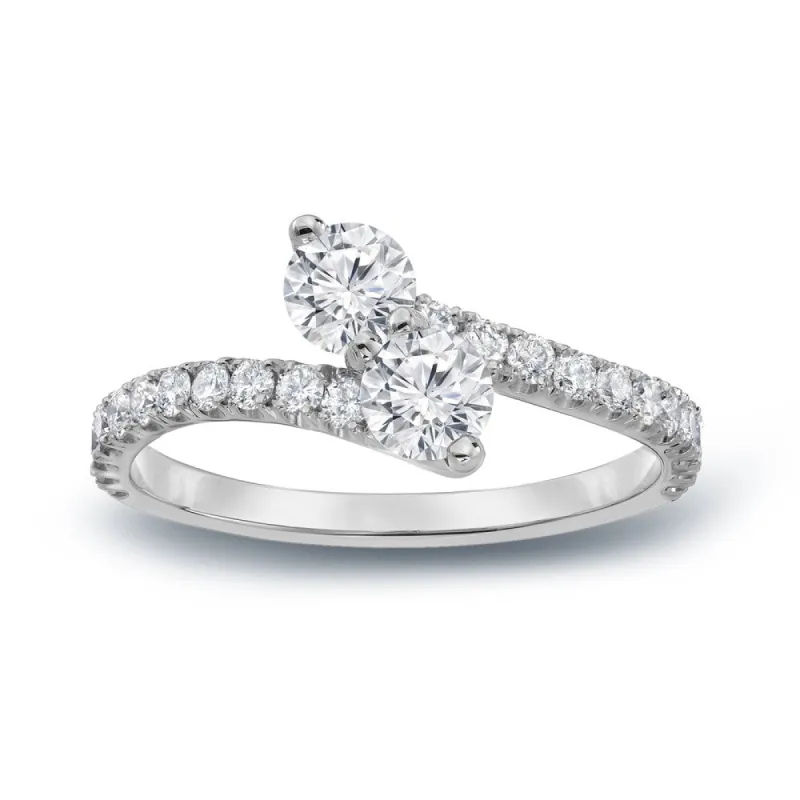 Auriya 1ct TDW Round Two Stone Diamond Engagement Ring 14k Gold sold by Zulily