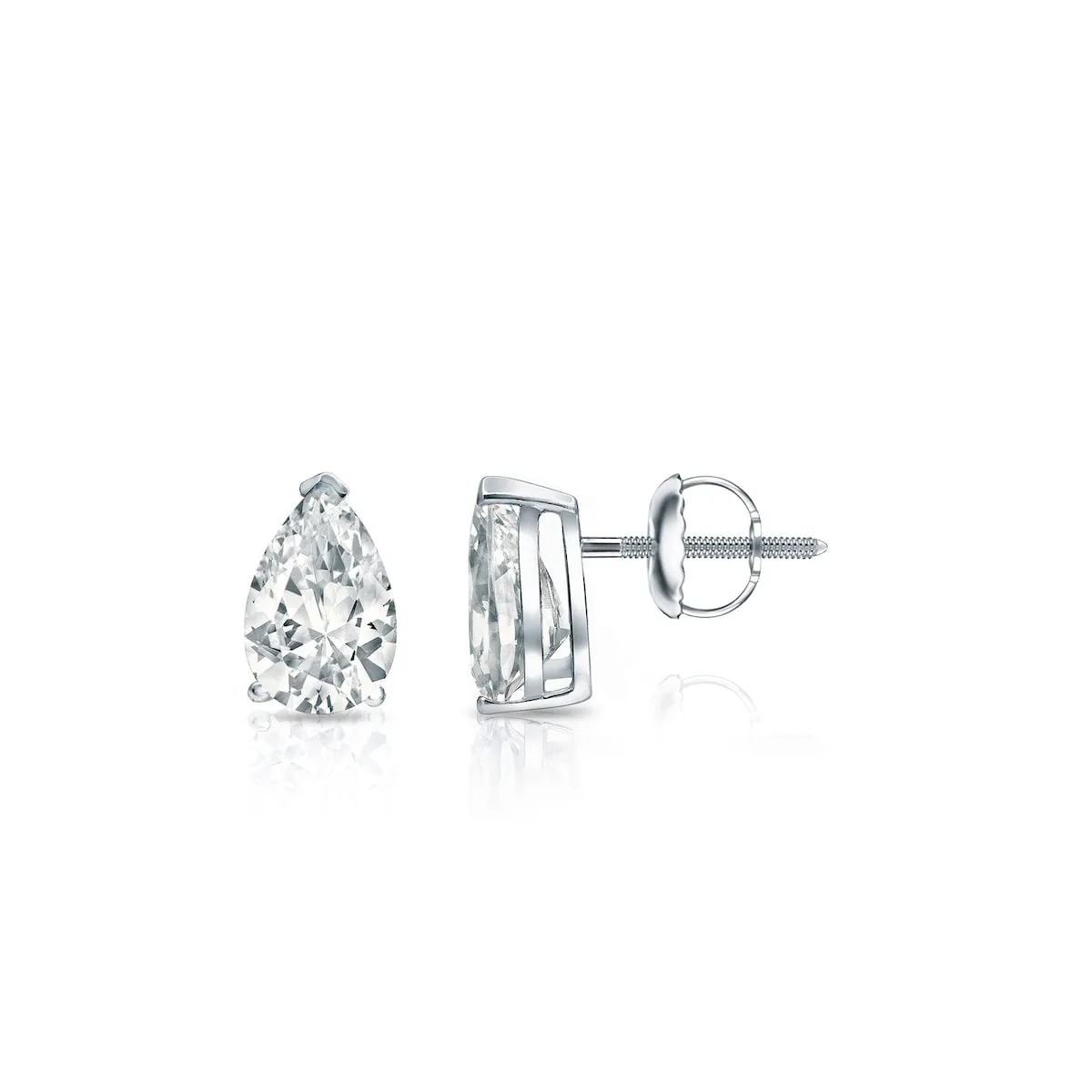 Auriya 14-karat Gold Lab Grown 10.00 carat TDW Pear Diamond Stud Earrings V-End Prong Screw-back sold by Zulily product image thumbnail 5